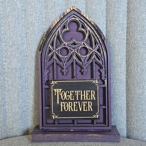Michaels Ashland Halloween Purple "Together Forever" Gothic Window Table Accent